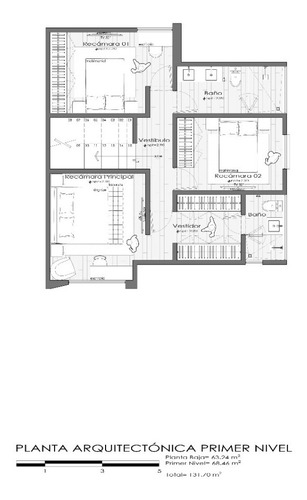 Planos Ejecutivos Casa Habitación 132 M2 De Construcción