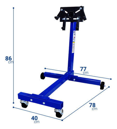 Pluma Para Motor 2 Ton + Soporte Motor 500 Kg Hantec Color Azul, Uso Rudo Profesional, Carga de Motor, Taller Mecánico