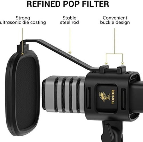 Imagen 4 de 6 de Tonor - Micrófono Usb Para Computadora Con Condensador Cardi
