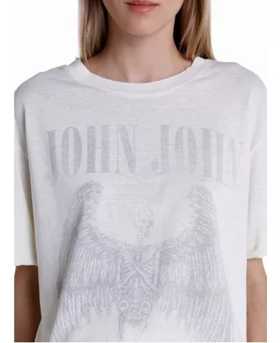 Camiseta John John Logo Off-White - Faz a Boa!