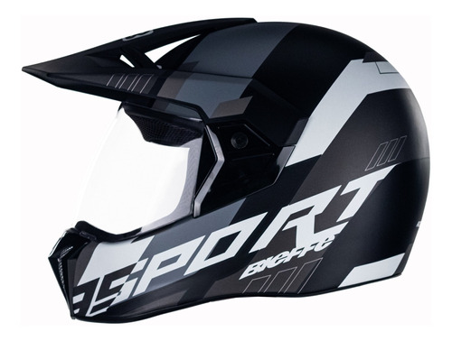 Capacete Bieffe 3 Sport Adventure Preto Grafite Fosco