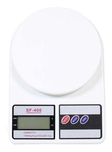 Báscula de cocina digital SQ Cozinha SF-400 pesa hasta 10kg blanca