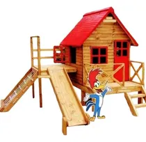 Comprar Casita Niños Tobogán Trepador Tacos De Madera Casa.......
