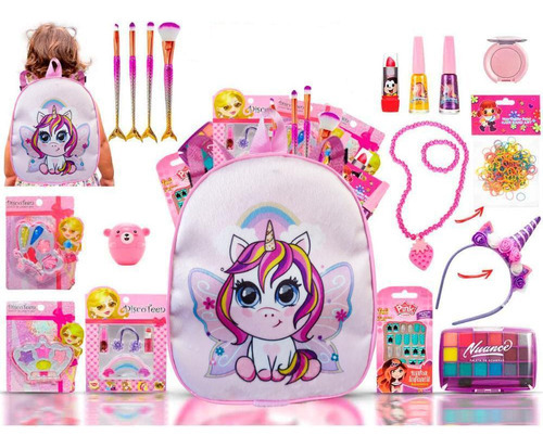 Kit Maquiagem Infantil Com Mochila Completo Bz135