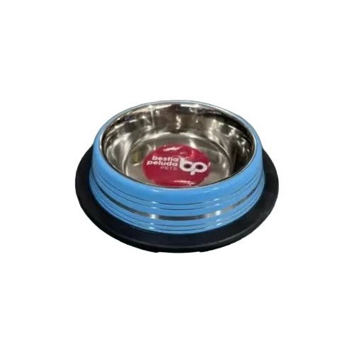 Comedero Para Perro Acero Inoxidable Pesado Azul 30 Cm 1,6 L