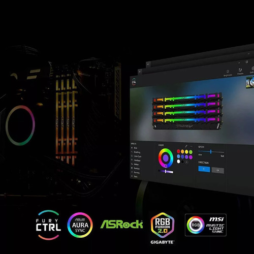 Memória Gamer Fury Renegade 16gb Ddr4 Cl16 dimm Kingston