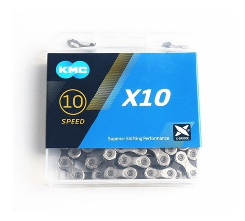 Cadena Kmc X10 10sp Chain, Silver/black. Existencia