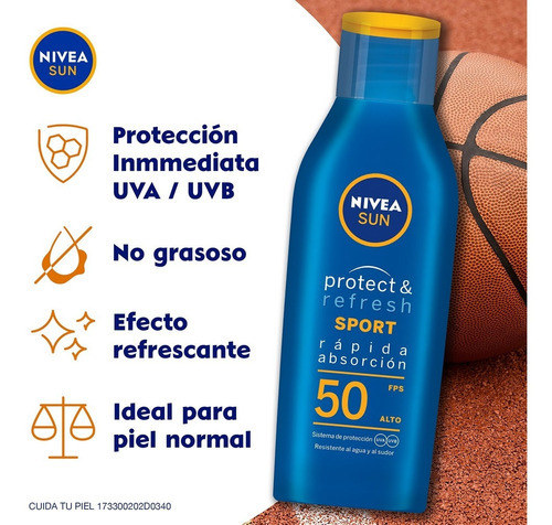 Imagen 3 de 7 de Protector Solar En Loción Nivea Sun Protect & Refresh Fps 50+, 200ml