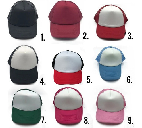 Imagen 2 de 7 de Gorras Trucker X 15 Básicas Lisa Sublimar Bordar Mayor Fight