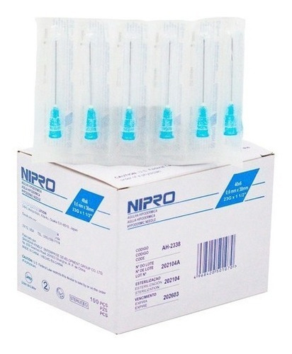 Aguja Hipodermica Nipro 23g X 1  Caja 100 Unidades