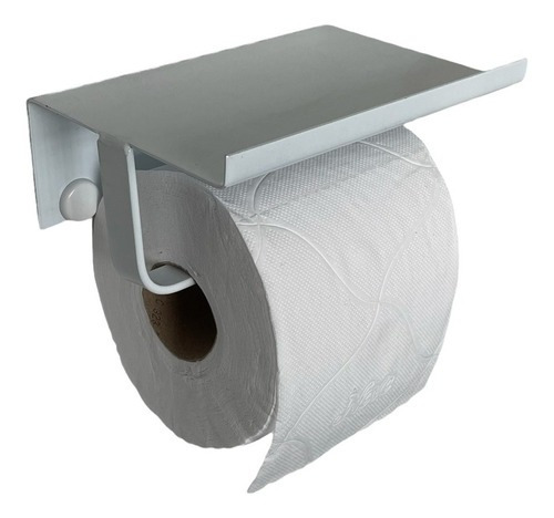 Porta Papel Higiênico C/ Suporte Para Celular Branco Brilho