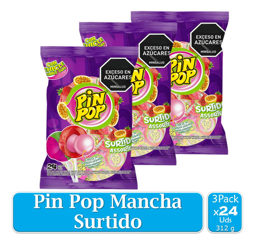 Chupete Pin Pop Surtido 3 Paquetes - Unidad a $1381