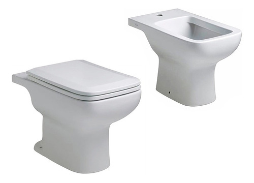 Combo De Baño Ferrum Trento Inodoro Corto Con Tapa Y Bidet *