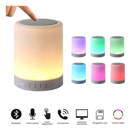 Lámpara Bluetooth Parlante Color Rgb Táctil Portátil Delsur