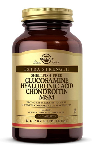 Glucosamina Chondroitin Ácido Hialurónico Solgar 60 Tabletas