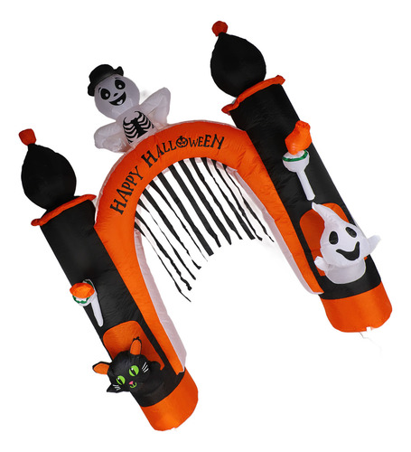Arco Inflable Skull Ghost Led De 8 Pies Para Interiores Y Ex