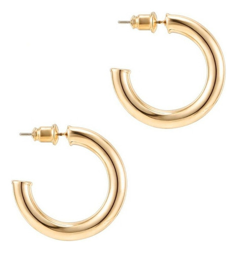 Pendientes Aro Grande Mujer 30mm Chapado Oro 14k