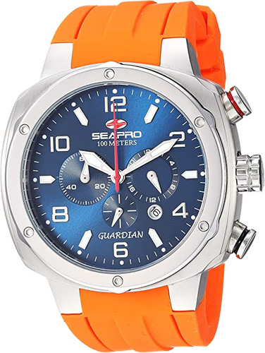 Seapro Sp3345 Guardian Reloj Analógico De Cuarzo Naranja