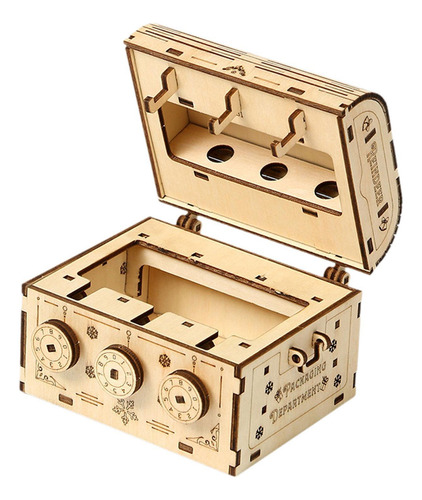 Caja De Madera Con Forma De Rompecabezas 3d, Modelo De Caja