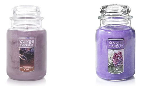 Velas En Tarro Grande Perfumadas De Lavanda Seca Y Roble Y L