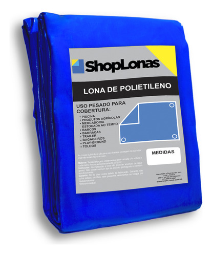 Lona Polietileno - 6,5x3,5 Shoplonas510 Multiuso Impermeável