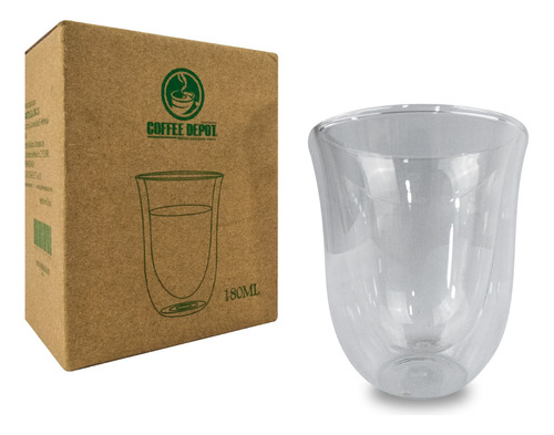 Vaso De Vidrio Doble Pared Fondo Curvo Tipo Campana 180ml 