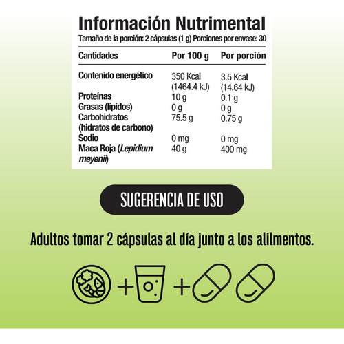 Pack Maca Roja (1 Maca Roja Cap + 1 Maca Roja Polvo) Sabor Sin sabor