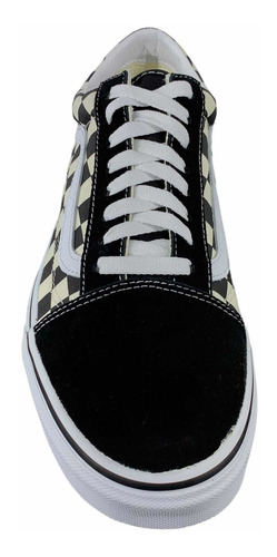Tenis Vans Hombre Old Skool Checkerboard Negro Look Trendy