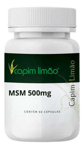 Suplemento Capim Limão Msm 500mg 60 Cápsulas Sabor Sem sabor