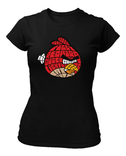 Playera Negra Gamer Letras-bird-caligrama