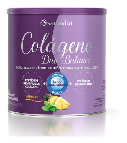 Colágeno Duo Balance Abacaxi Com Hortelã Lata 330g Sanavita