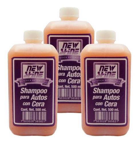 3 Shampoo Para Auto Con Cera Excelente Brillo 500ml