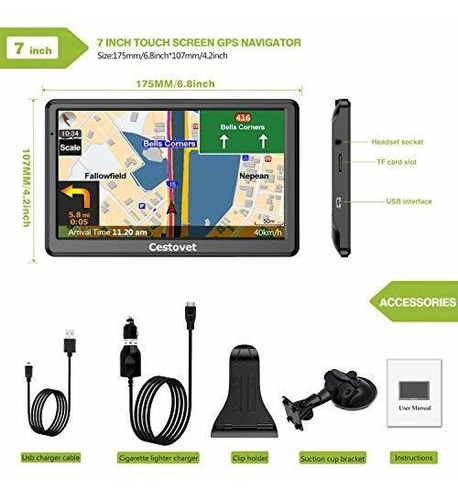 Gps Navigation For Car 7 Inch Hd Touch Screen System Voice
