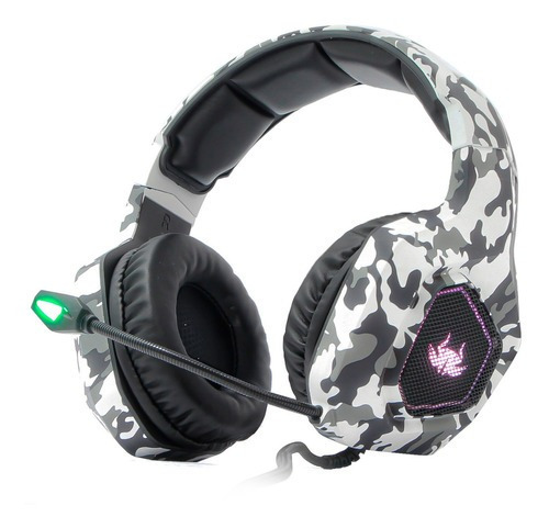 Fone de ouvido over-ear gamer Knup KP-GA02 com luz LED