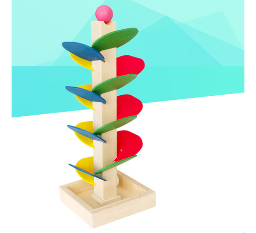 Colorful Disassembly Wood Tree Marble Run Ball Track Game To