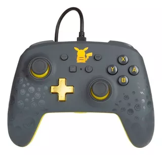 Control Powera Enhanced Wired Para Switch Pikachu Grey Color Gris