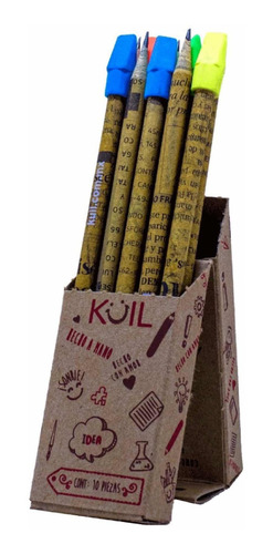 Set De 10 Lápices Ecológicos Con Borrador Kuil