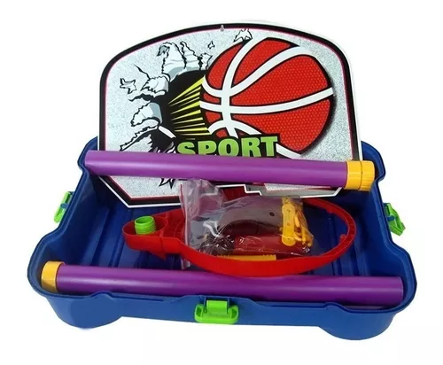 Kit Jogo De Basquete Infantil Cesta Com Bola Bomba E Suporte