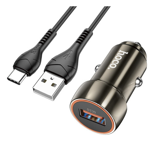  Cargador De Celular Para Auto Con Cable Tipo C Usb Hoco Z46