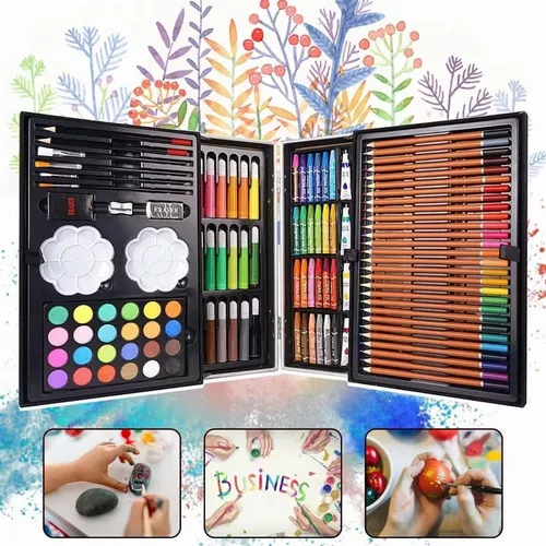 Kit de Dibujo, Set de Arte Profesional 145 Pcs,Kit de Arte Profesional  Plegable, Ideal Regalo para Niños, Suministros de Arte Escolar,  Estudiantes, Principiantes y Artistas, Moda de Mujer