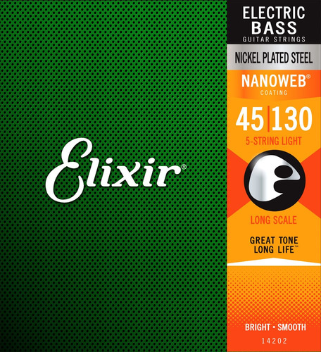 Encordoamento Contrabaixo Elixir 045 130 14202 Nanoweb 5 C L