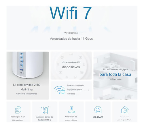 Deco Be65 3 Pack Tp-link Mesh Sistema Wifi 7 Be11000