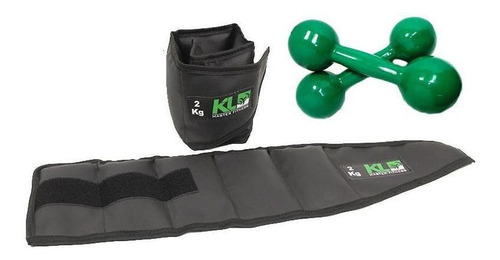 Kit Musculação Iniciante Caneleira 2 Kg + Par De Halter 1 Kg