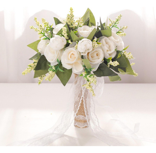 . Pequeñas Rosas Artificiales De Pe For Novias Con Blanco