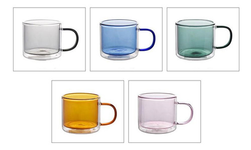 2 Taza De Vidrio De 250 Ml Con Aislamiento Térmico De
