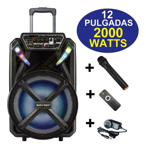 Parlante 12'' Karaoke Portátil Bluetooth Micrófono Inalámb.