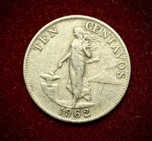 Moneda 10 Centavos Filipinas 1962 Km 188