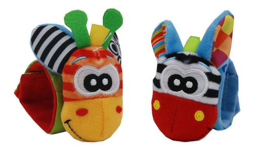 Imagem 3 de 6 de Kit Lamaze Bebê Meia E Pulseira Chocalho 4 Peças Sozzy
