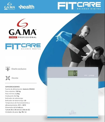 Imagen 5 de 6 de Balanza digital GA.MA Italy Fit Care, hasta 150 kg