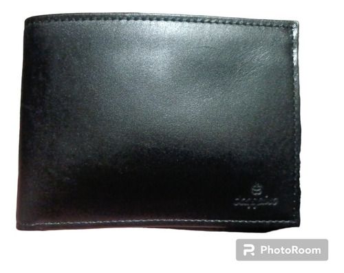Billetera Cartera Scappino De Piel De Becerro Bifold Negro (Usado)